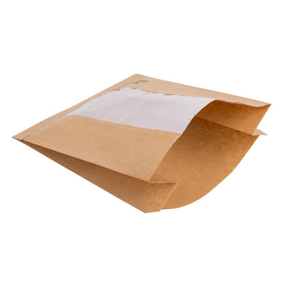Fiesta Compostable Bread Bags with Glassine Window 266x215x88mm ( 1000 Pack) (266(L)x215(W)x88(D)mm. Pack Quantity: 1000.) • PAS-HY777