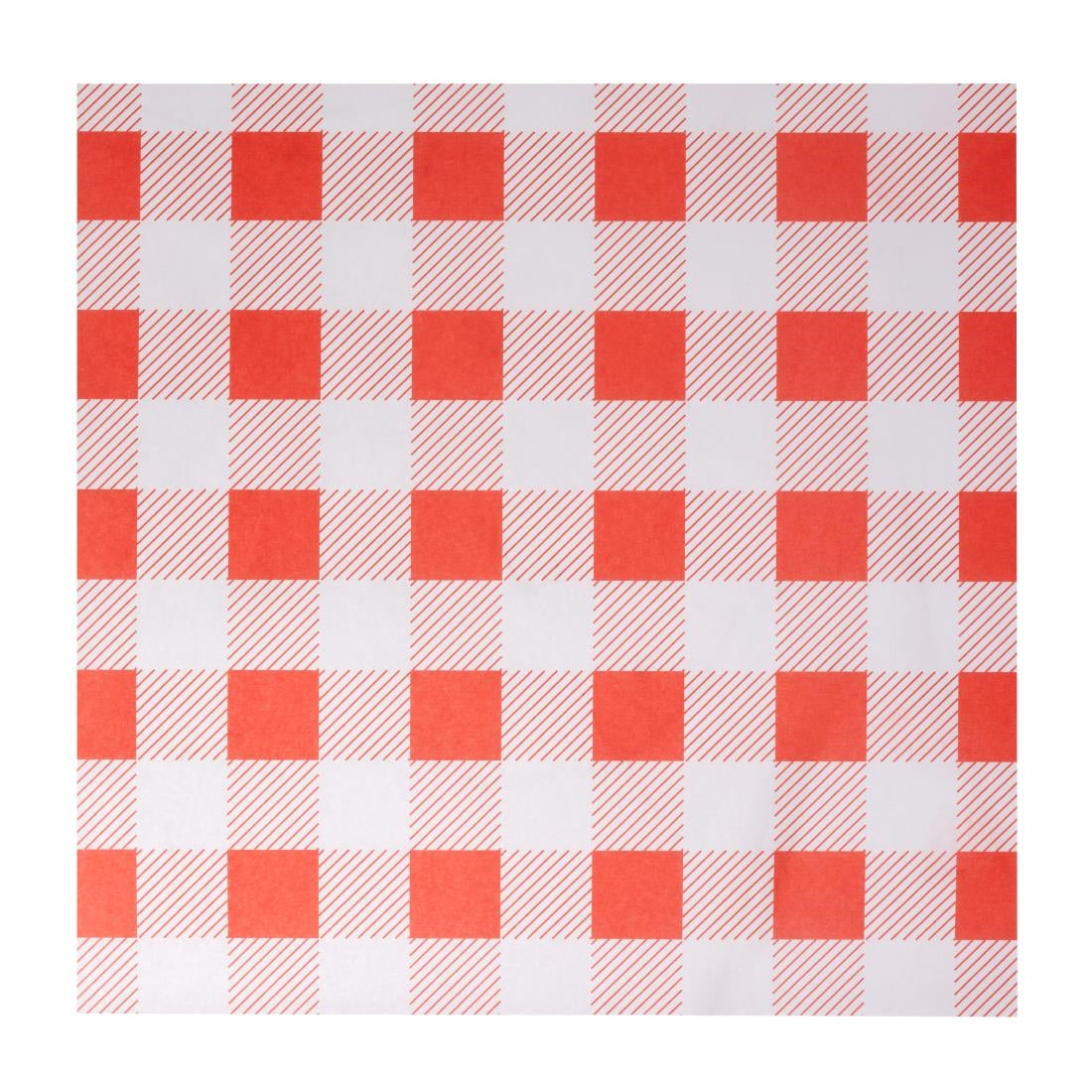 Fiesta Compostable Red Gingham Greaseproof Sheets 250x250mm (200 Pack) (Grease-Resistant. 250(L)x250(W)mm) • PAS-HY780