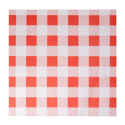 Fiesta Compostable Red Gingham Greaseproof Sheets 250x250mm (200 Pack) (Grease-Resistant. 250(L)x250(W)mm) • PAS-HY780