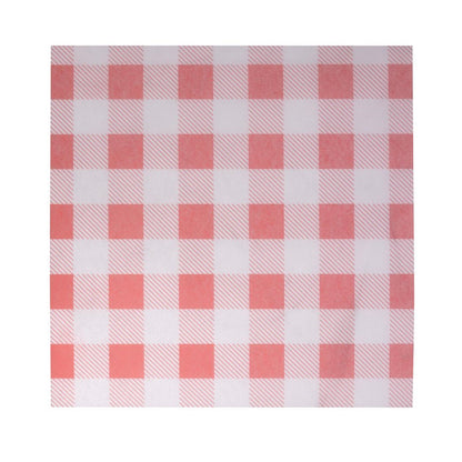 Fiesta Compostable Red Gingham Greaseproof Sheets 250x250mm (200 Pack) (Grease-Resistant. 250(L)x250(W)mm) • PAS-HY780