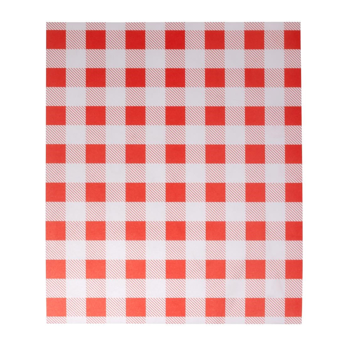 Fiesta Compostable Red Gingham Greaseproof Sheets 380x310mm (Pack 200) • PAS-HY782