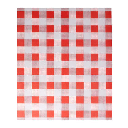 Fiesta Compostable Red Gingham Greaseproof Sheets 380x310mm (Pack 200) • PAS-HY782