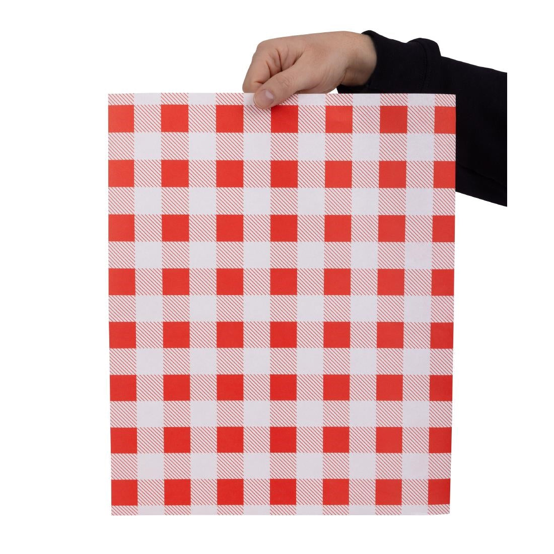 Fiesta Compostable Red Gingham Greaseproof Sheets 380x310mm (Pack 200) • PAS-HY782