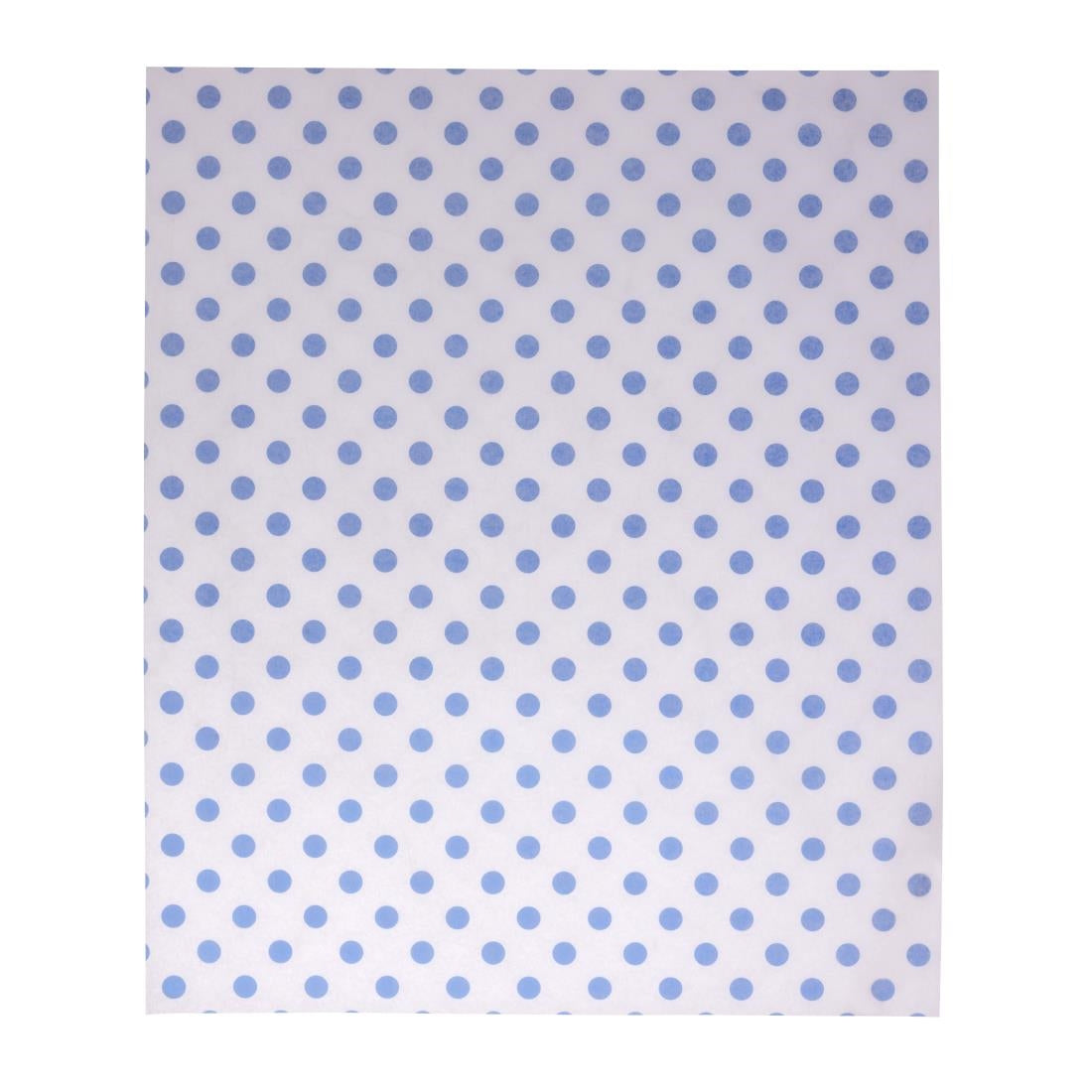 Fiesta Compostable Burger Wraps Blue Dot 250x300mm (200 Pack) (Grease-Resistant. 250(W)x300(L)mm) • PAS-HY783