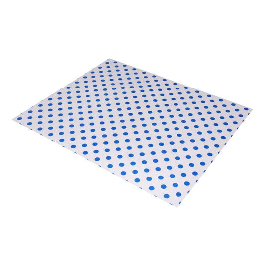 Fiesta Compostable Burger Wraps Blue Dot 250x300mm (200 Pack) (Grease-Resistant. 250(W)x300(L)mm) • PAS-HY783