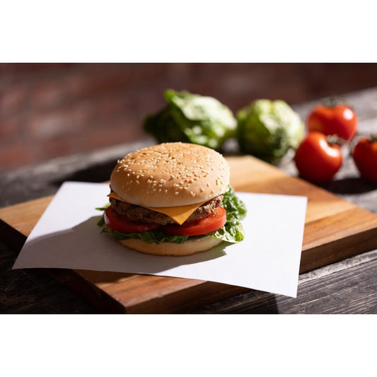 Fiesta Compostable Burger Wraps White 250x200mm (200 Pack) (Grease-Resistant. 250(L)x200(W)mm) • PAS-HY788