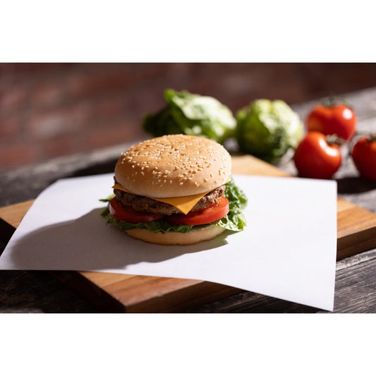 Fiesta Compostable Burger Wraps White 250x300mm (200 Pack) (Grease-Resistant. 250(W)x300(L)mm) • PAS-HY789
