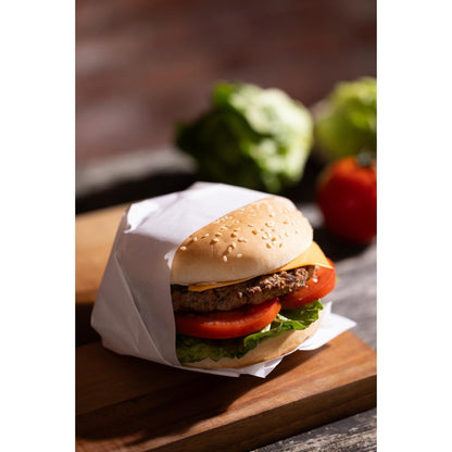 Fiesta Compostable Burger Wraps White 250x300mm (200 Pack) (Grease-Resistant. 250(W)x300(L)mm) • PAS-HY789