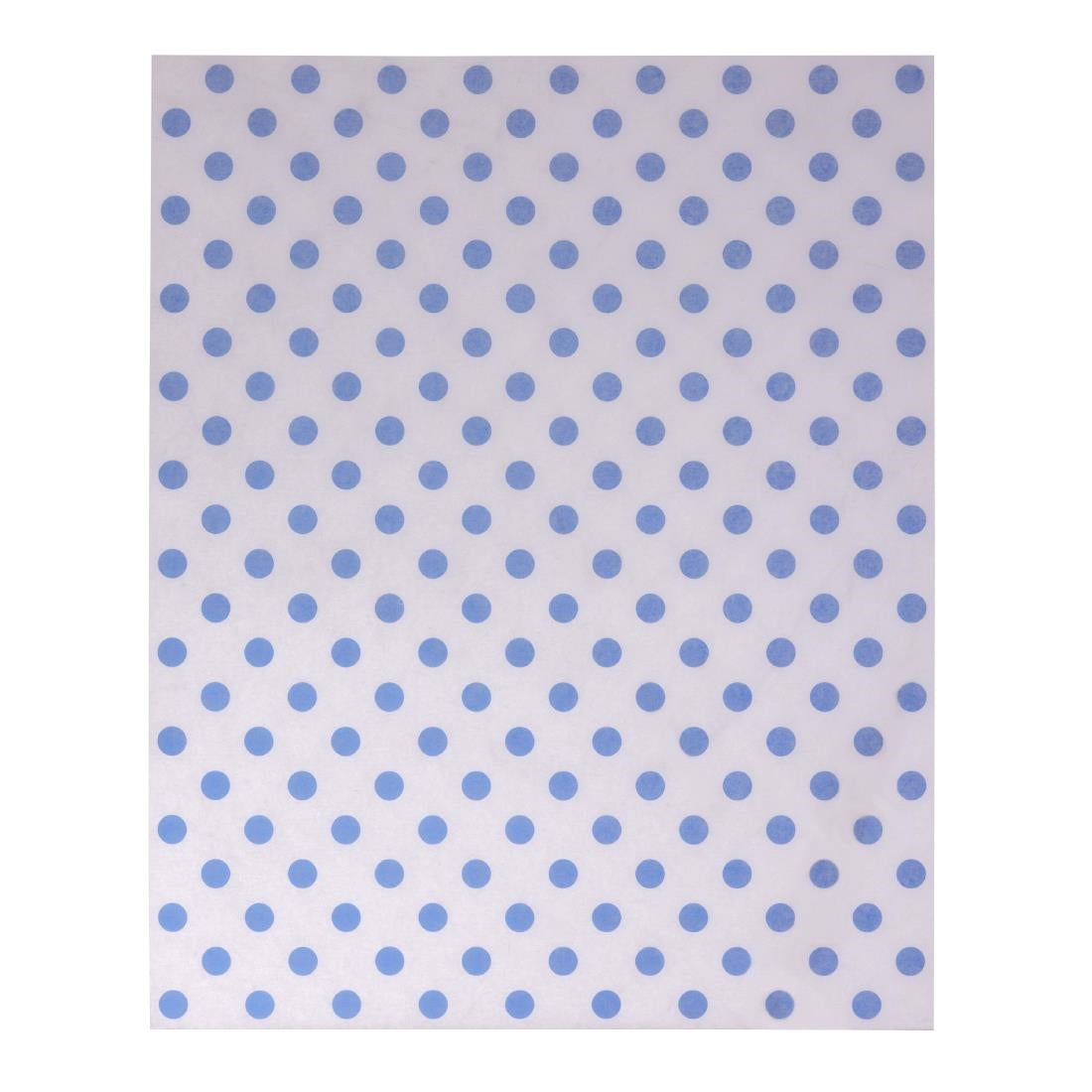 Fiesta Compostable Burger Wraps Blue Dot 250x200mm (200 Pack) (Grease-Resistant. 250(L)x200(W)mm. Pack Quantity: 200) • PAS-HY791