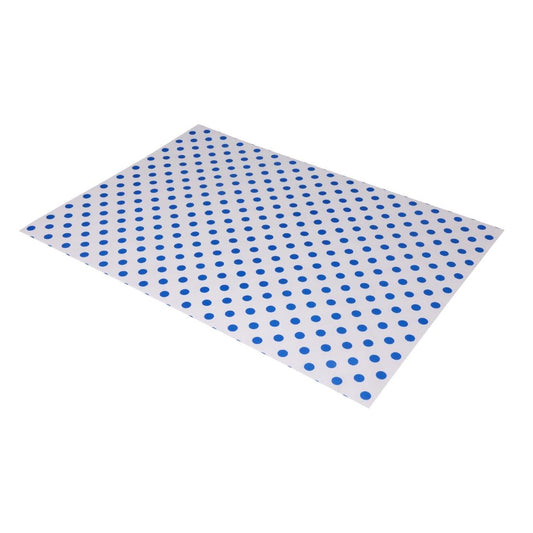 Fiesta Compostable Burger Wraps Blue Dot 250x350mm (200 Pack) (Grease-Resistant. 250(W)x350(L)mm) • PAS-HY792