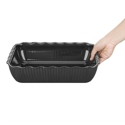 Olympia Kristallon Large Salad Crock - Black (4.25Ltr | Material: SAN | Size: 333(L)x265(W)x82(H)mm) • PAS-HY800