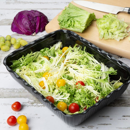 Olympia Kristallon Large Salad Crock - Black (4.25Ltr | Material: SAN | Size: 333(L)x265(W)x82(H)mm) • PAS-HY800
