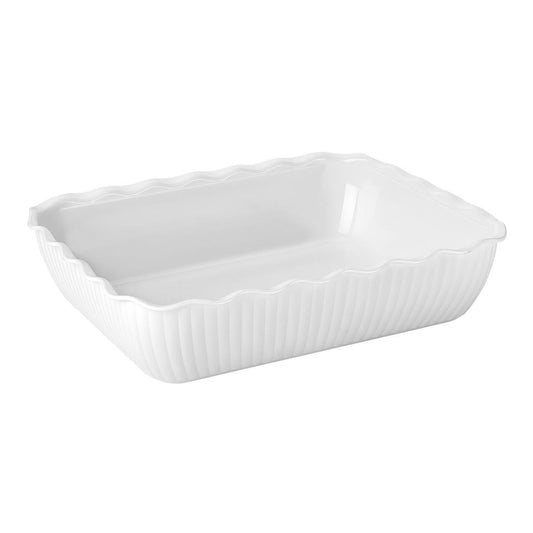 "Olympia Kristallon Large Salad Crock - White" (4.25Ltr | Material: SAN | Size: 333(L)x265(W)x82(H)mm) • PAS-HY801