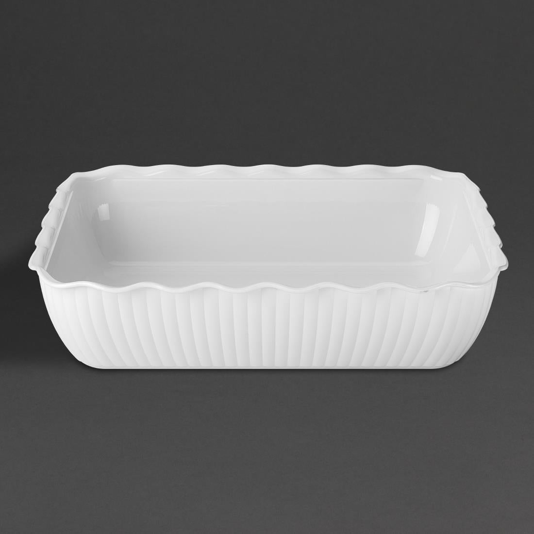 Olympia Kristallon Large Salad Crock - White (4.25Ltr | Material: SAN | Size: 333(L)x265(W)x82(H)mm) • PAS-HY801