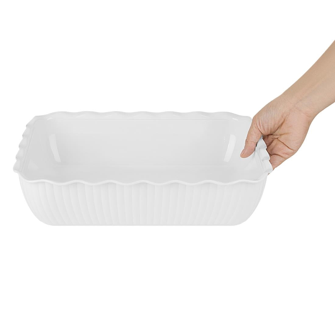 Olympia Kristallon Large Salad Crock - White (4.25Ltr | Material: SAN | Size: 333(L)x265(W)x82(H)mm) • PAS-HY801