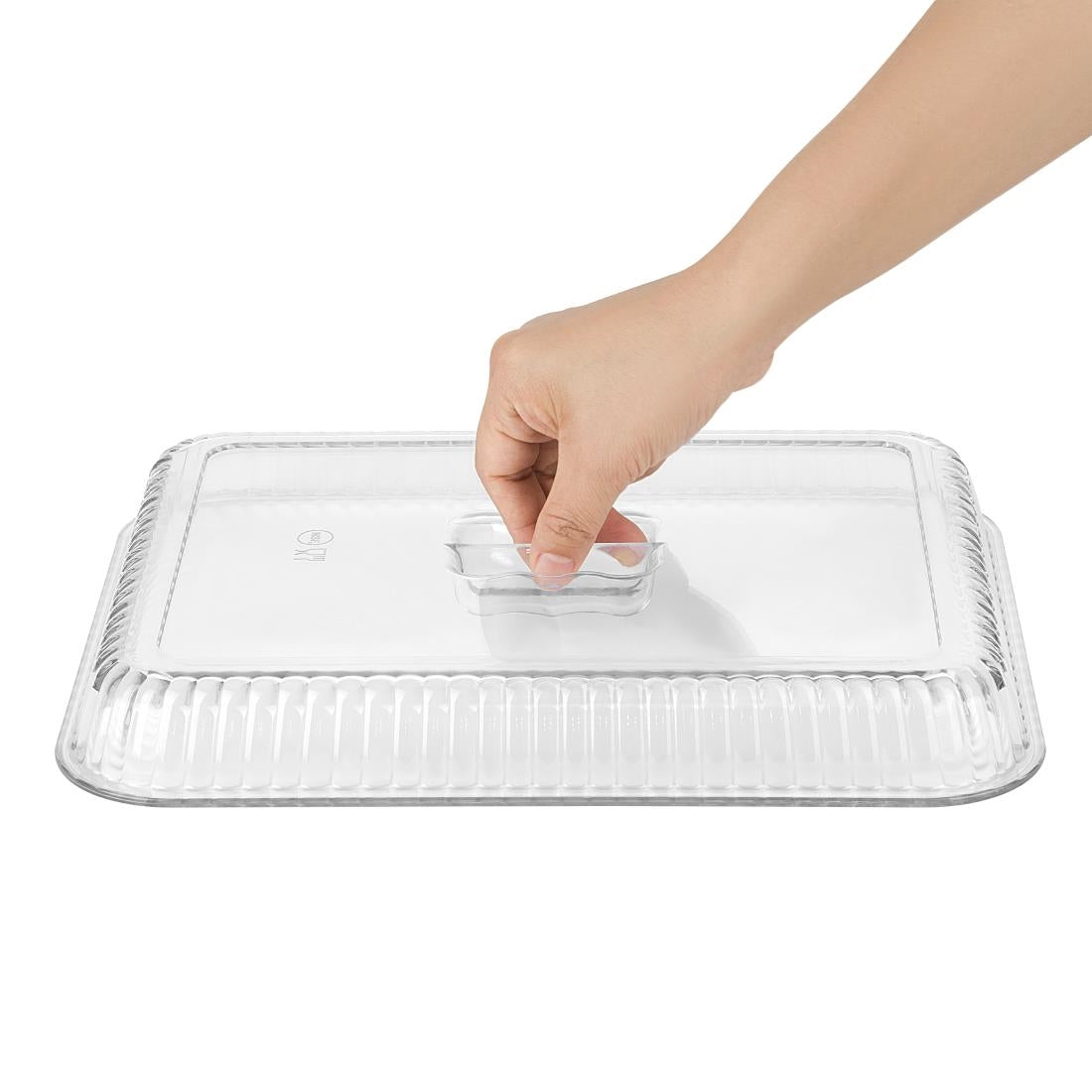 Olympia Kristallon Raised Lid for Large Salad Crock (307(L)x237(W)x36(H)mm) • PAS-HY802