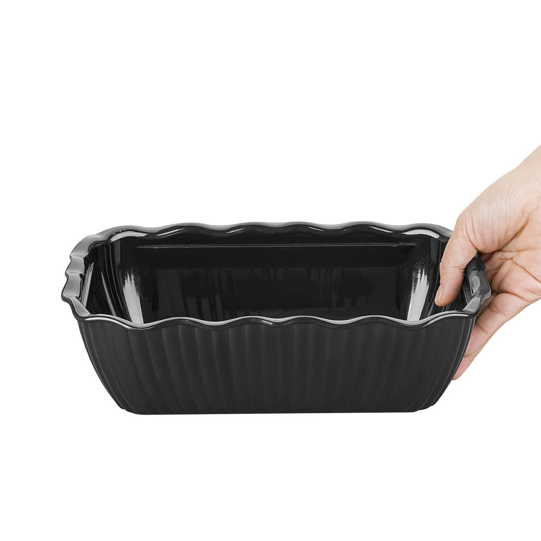 Olympia Kristallon Medium Salad Crock - Black (2Ltr | Material: SAN | Size: 262(L)x173(W)x81(H)mm) • PAS-HY803