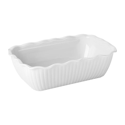 Olympia Kristallon Medium Salad Crock - White (2Ltr | Material: SAN | Size: 262(L)x173(W)x81(H)mm) • PAS-HY804