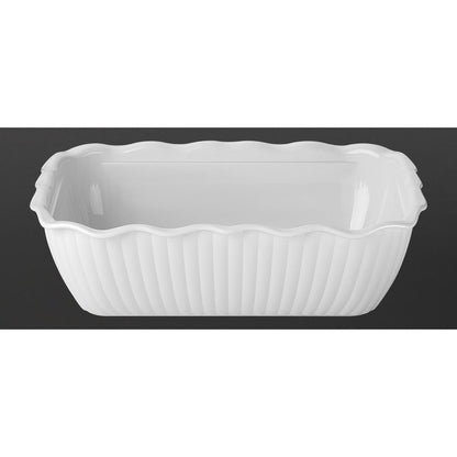 Olympia Kristallon Medium Salad Crock - White (2Ltr | Material: SAN | Size: 262(L)x173(W)x81(H)mm) • PAS-HY804