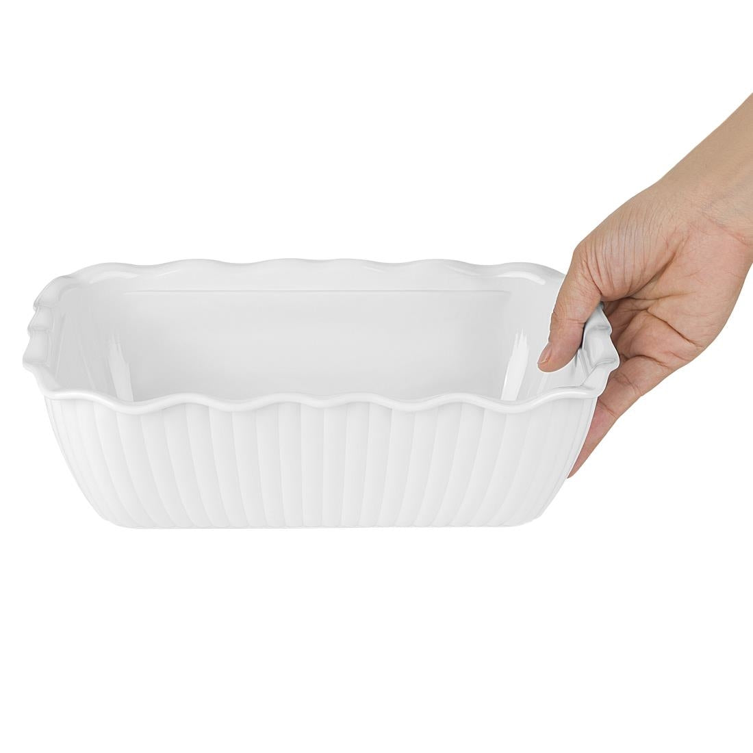 Olympia Kristallon Medium Salad Crock - White (2Ltr | Material: SAN | Size: 262(L)x173(W)x81(H)mm) • PAS-HY804