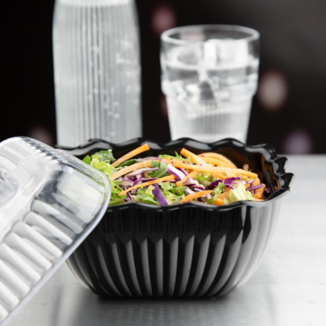 Olympia Kristallon Small Salad Crock Black (750ml. Material: SAN. Size: 165(L)x134(W)x81(H)mm) • PAS-HY806