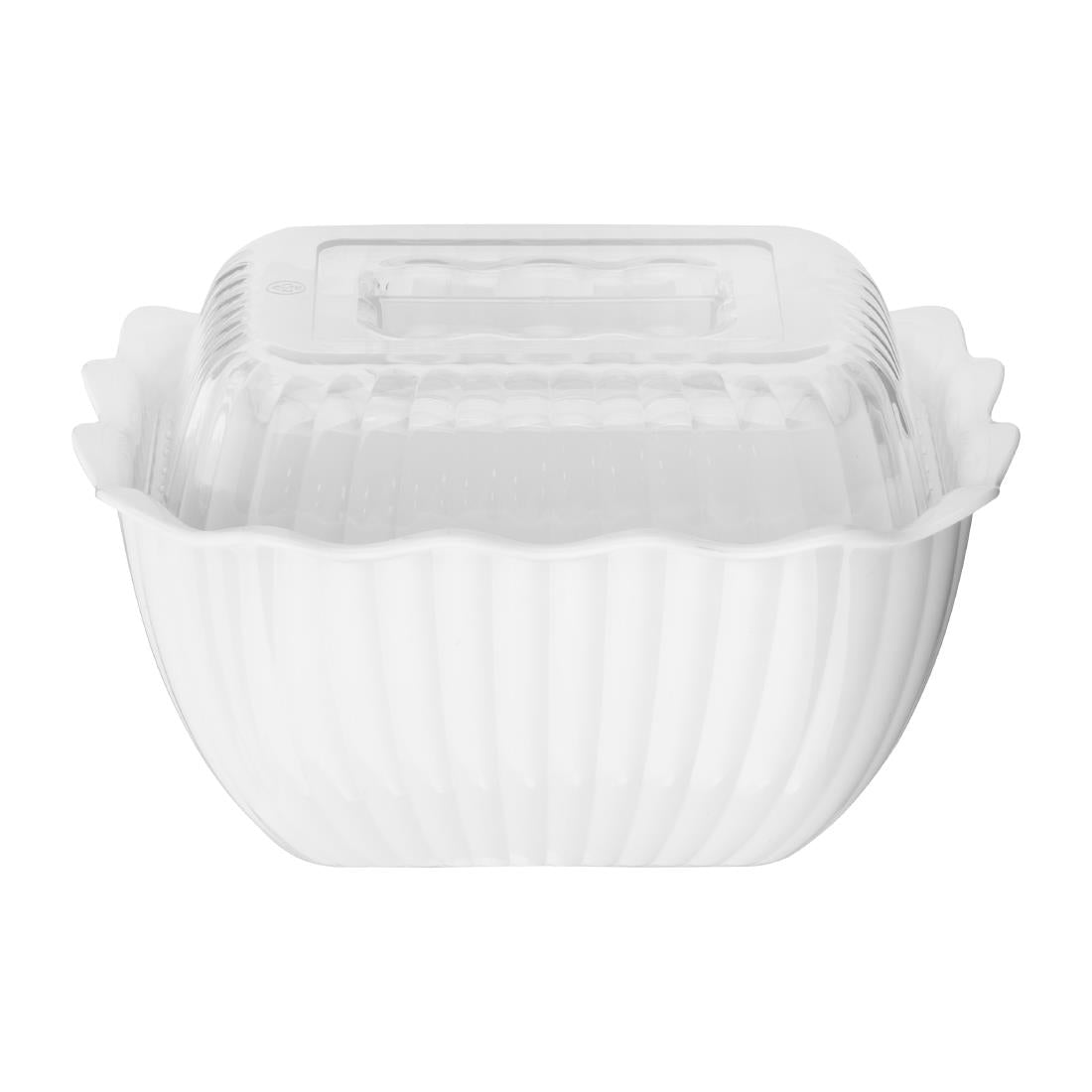 Olympia Kristallon Small Salad Crock White (750ml | Material: SAN | Size: 165(L)x134(W)x81(H)mm) • PAS-HY807