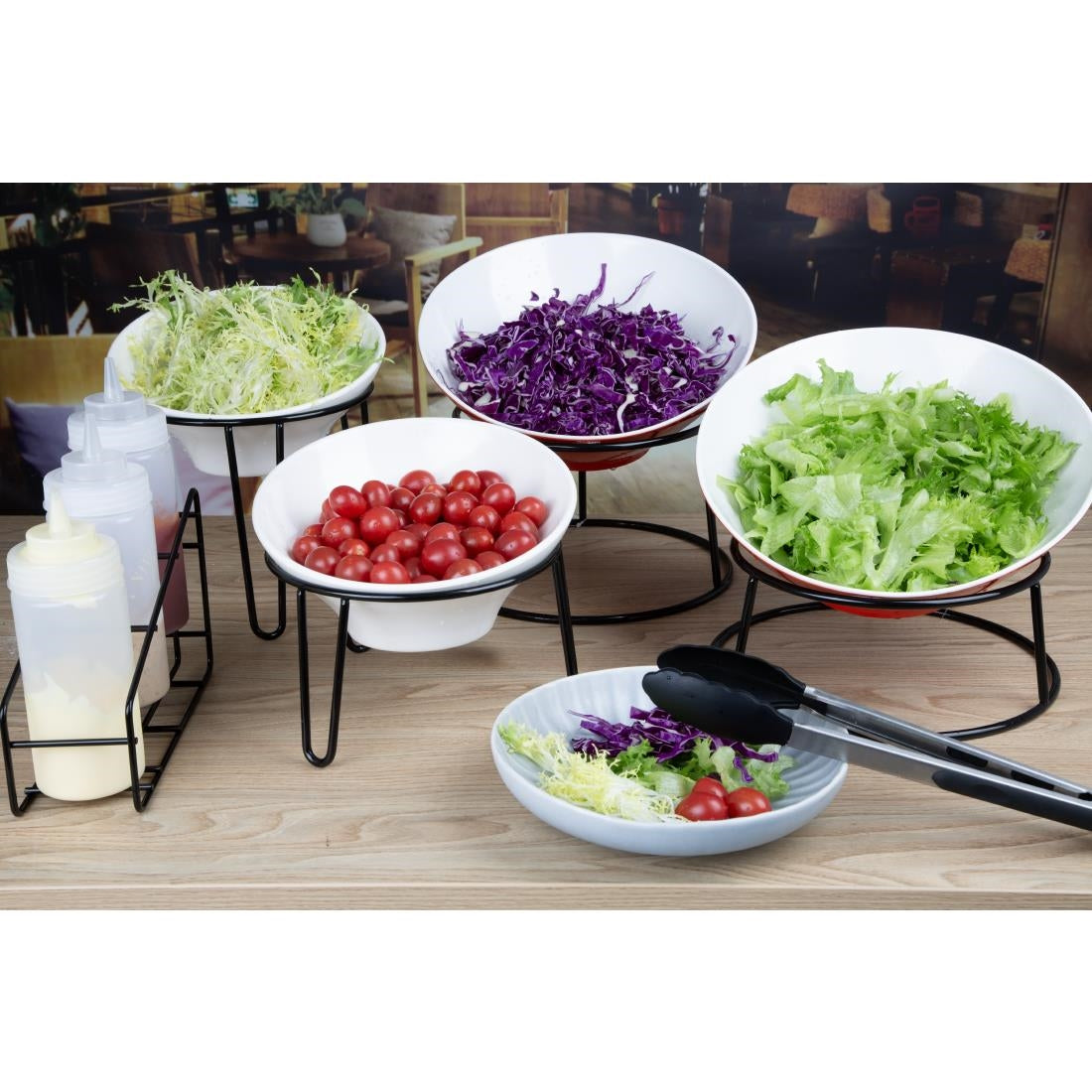 Olympia Non-Slip Multi-Round Riser Black Wire 230x260x100mm (230(Ø)x100(H)mm | For use with plates & platters wider than 230mm & 260mm) • PAS-HY985