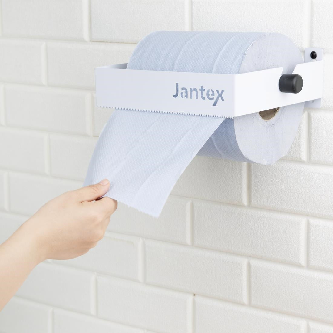 Jantex Open Centre Feed Roll Dispenser (80(H)x225(W)x210(D)mm | Holds centre feed rolls up to 200mm wide) • PAS-HZ198