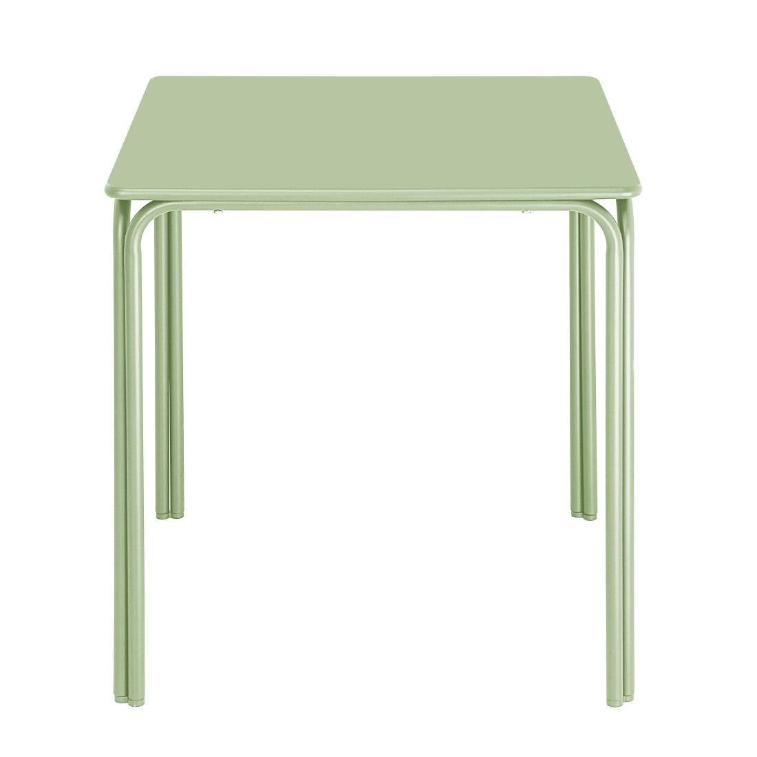 Bolero Adeline Steel Square Table 700mm Light Green (Light green | Powder-coated steel frame | 736(H)x700(W)x700(D)mm) • PAS-HZ357