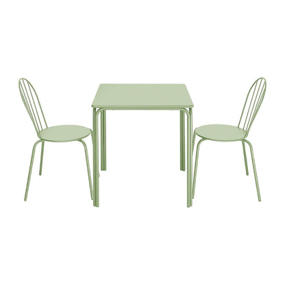 Bolero Adeline Steel Square Table 700mm Light Green (Light green | Powder-coated steel frame | 736(H)x700(W)x700(D)mm) • PAS-HZ357