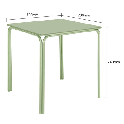 Bolero Adeline Steel Square Table 700mm Light Green (Light green | Powder-coated steel frame | 736(H)x700(W)x700(D)mm) • PAS-HZ357