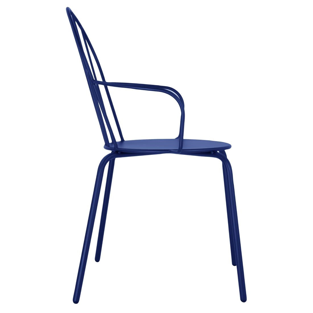 Bolero Adeline Arm Chairs Dark Navy (4 Pack) (Powder-Coated Steel Frame | 855(H)x588(W)x561(D)mm | Pack Quantity: 4) • PAS-HZ359