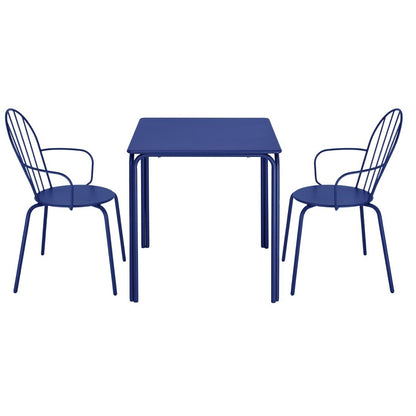 Bolero Adeline Arm Chairs Dark Navy (4 Pack) (Powder-Coated Steel Frame | 855(H)x588(W)x561(D)mm | Pack Quantity: 4) • PAS-HZ359