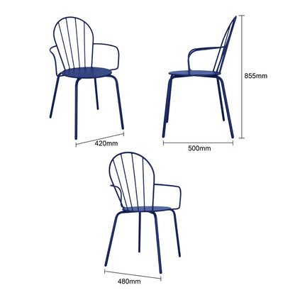 Bolero Adeline Arm Chairs Dark Navy (4 Pack) (Powder-Coated Steel Frame | 855(H)x588(W)x561(D)mm | Pack Quantity: 4) • PAS-HZ359