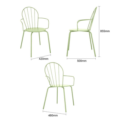 Bolero Adeline Arm Chair Light Green (4 Pack) (Light green . Powder-coated steel frame . 855(H)x588(W)x561(D)mm . Pack quantity: 4) • PAS-HZ360