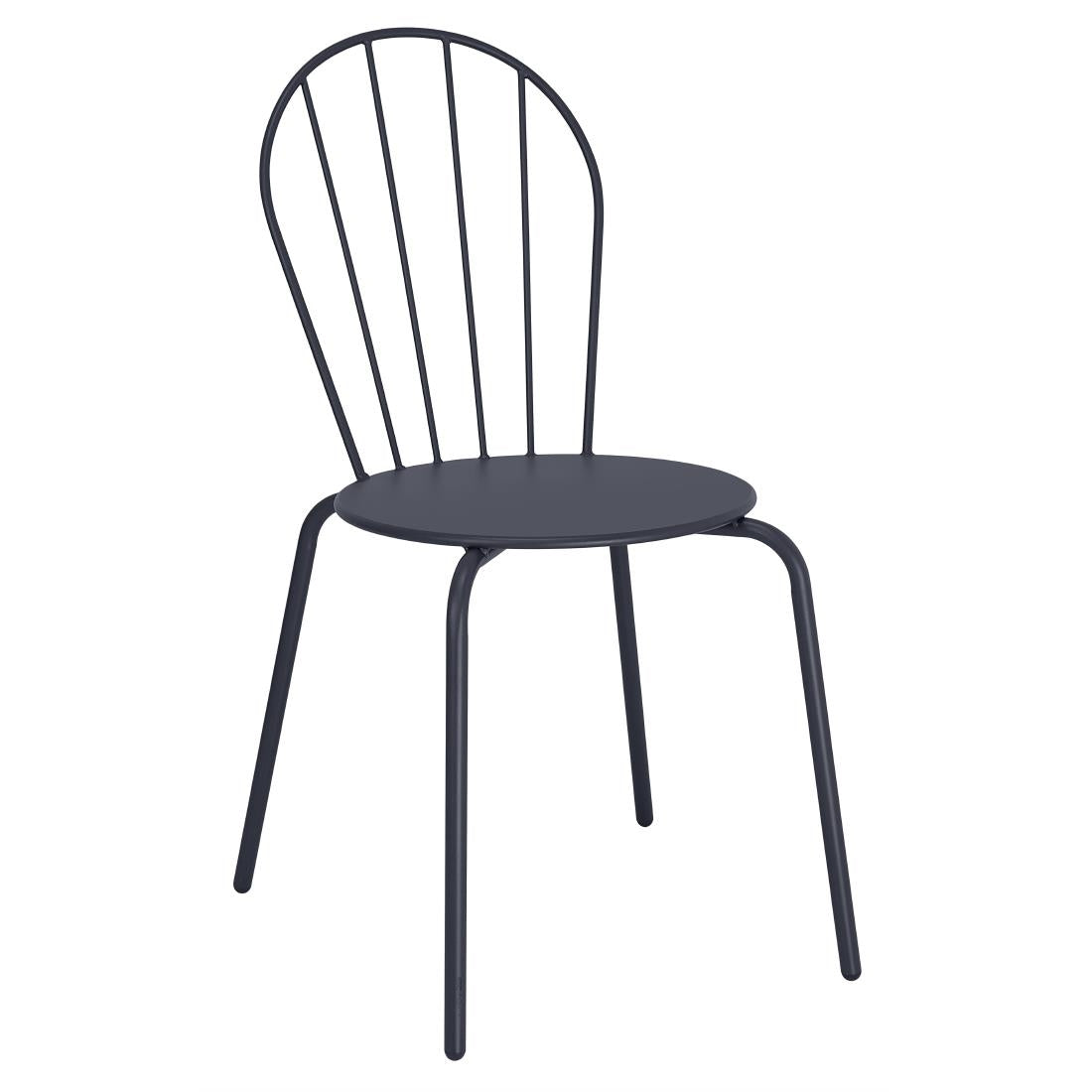 Bolero Adeline Side Chairs Slate Blue (4 Pack) (Blue. Powder-coated steel frame. 855(H)x480(W)x561(D)mm. Pack quantity: 4) • PAS-HZ361