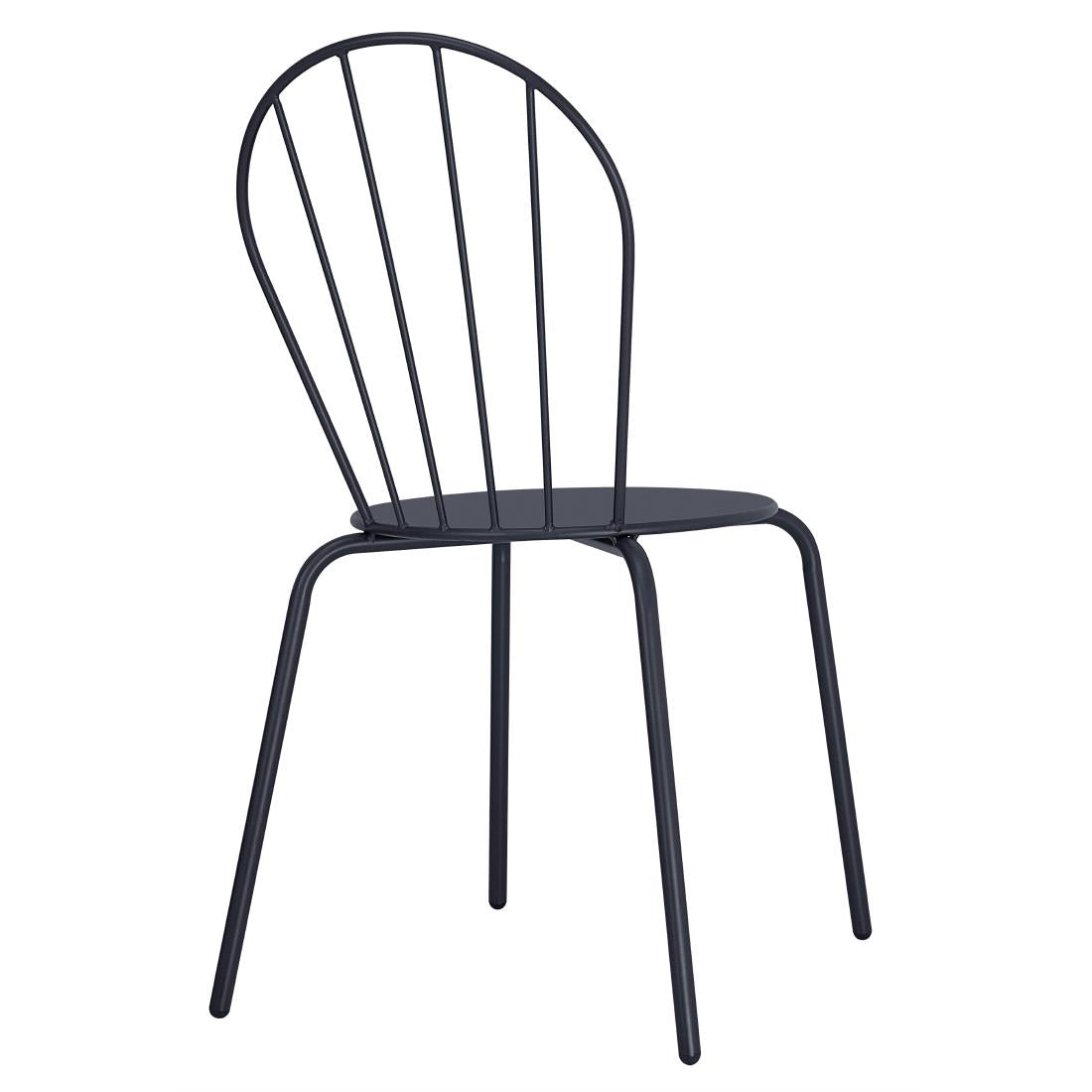 Bolero Adeline Side Chairs Slate Blue (4 Pack) (Blue. Powder-coated steel frame. 855(H)x480(W)x561(D)mm. Pack quantity: 4) • PAS-HZ361