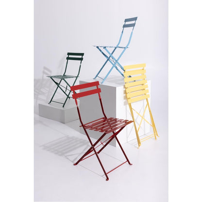 Bolero Red Pavement Style Steel Folding Chairs (2 Pack) • PAS-GH555