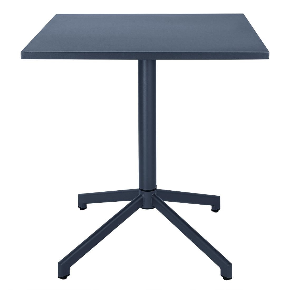 "Bolero Porto Folding Table Slate Blue 700x750mm" (750(H)x700(W)x700(D)mm | Powder-Coated Frame | Easily Foldable) • PAS-HZ375
