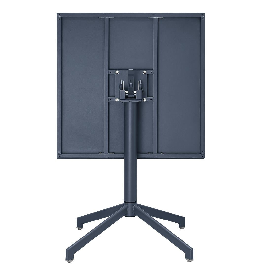 "Bolero Porto Folding Table Slate Blue 700x750mm" (750(H)x700(W)x700(D)mm | Powder-Coated Frame | Easily Foldable) • PAS-HZ375