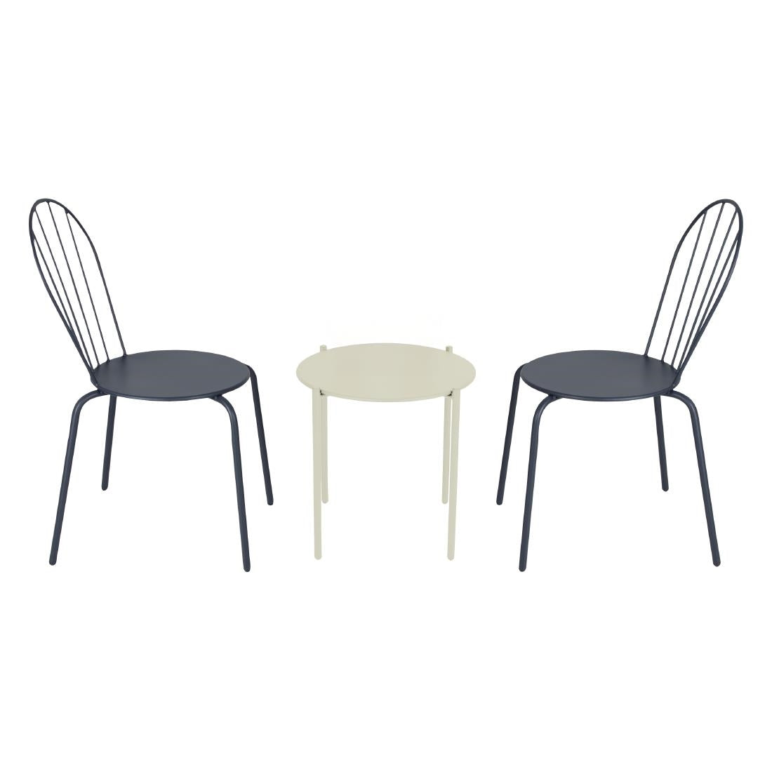 Bolero Perth Round Low Coffee Table Light Grey 450mm (Steel Powder-Coated Frame | 450(H)x524(Ø)mm) • PAS-HZ377