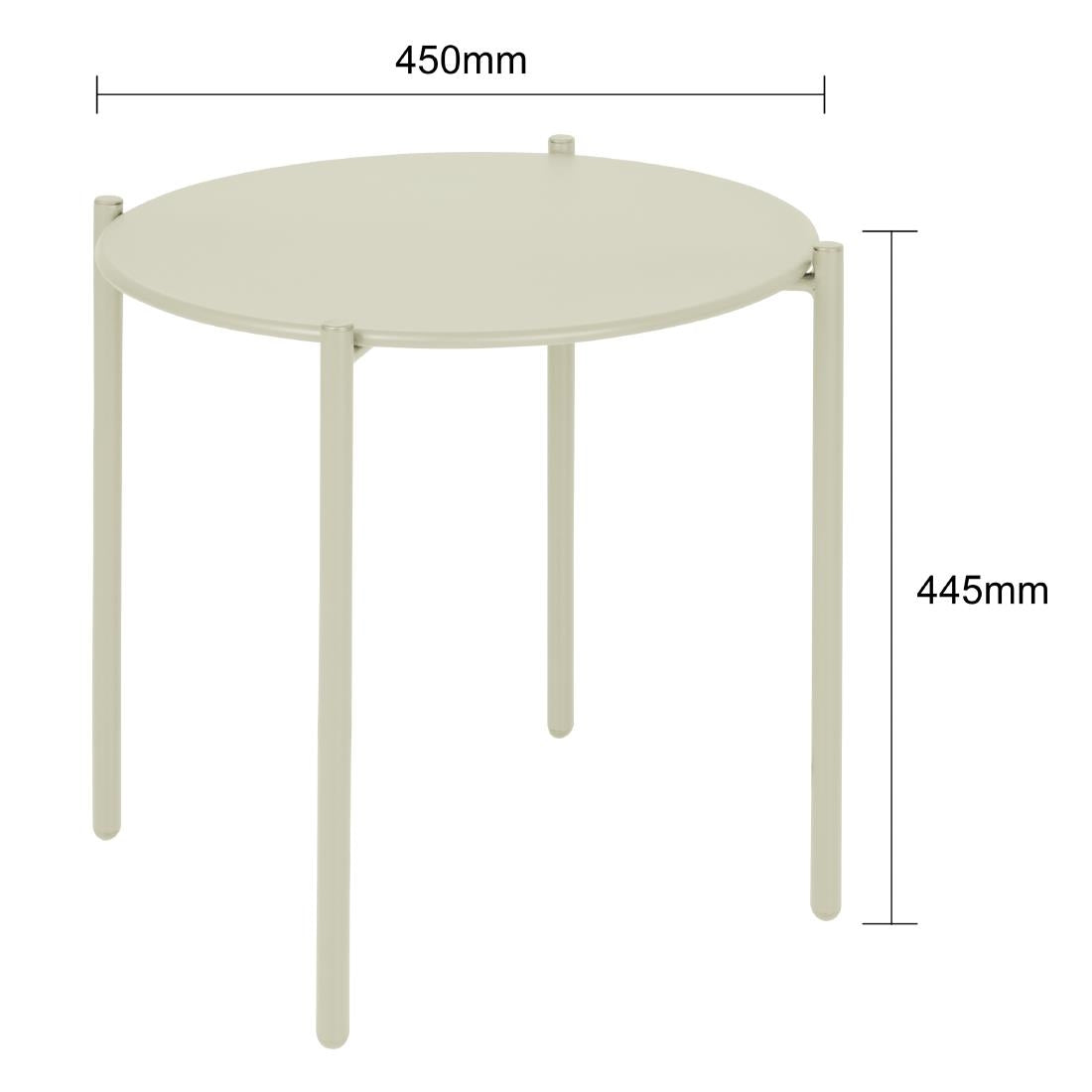 Bolero Perth Round Low Coffee Table Light Grey 450mm (Steel Powder-Coated Frame | 450(H)x524(Ø)mm) • PAS-HZ377
