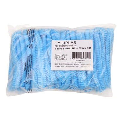 Hygiplas Beard Snoods Blue (50 Pack) (Colour: Blue | Pack quantity: 50) • PAS-HZ506