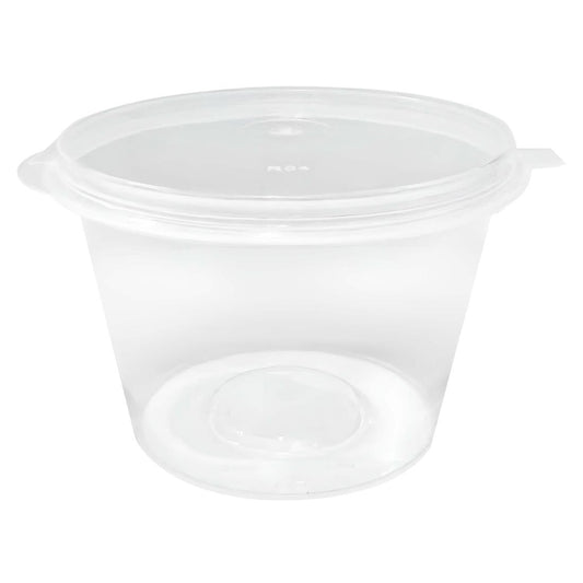 "Fiesta Recyclable Portion Pots with Lids 100ml (50 Pack)" (100ml | Polypropylene | 45(H)x67(Ø)mm) • PAS-HZ578