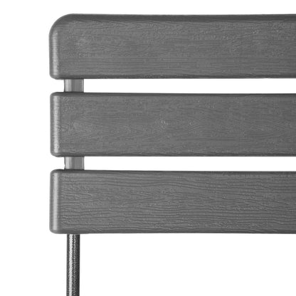 Bolero Folding Chairs Grey Wood Effect (2 Pack) (Material: HDPE & Powder-Coated Steel | 814(H)x565(D)x460(W)mm) • PAS-HZ891