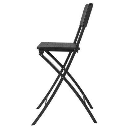 Bolero Folding Bar Chairs Black Wood Effect (2 Pack) (Material: HDPE & Powder-Coated Steel | 1147(H)x650(W)x435(L)mm) • PAS-HZ893
