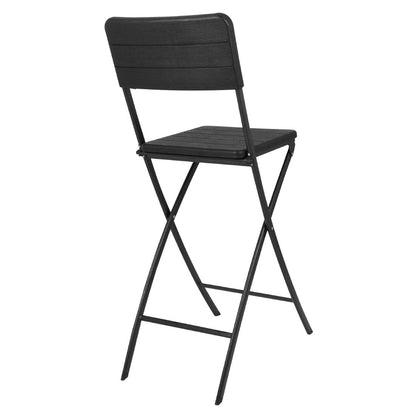Bolero Folding Bar Chairs Black Wood Effect (2 Pack) (Material: HDPE & Powder-Coated Steel | 1147(H)x650(W)x435(L)mm) • PAS-HZ893