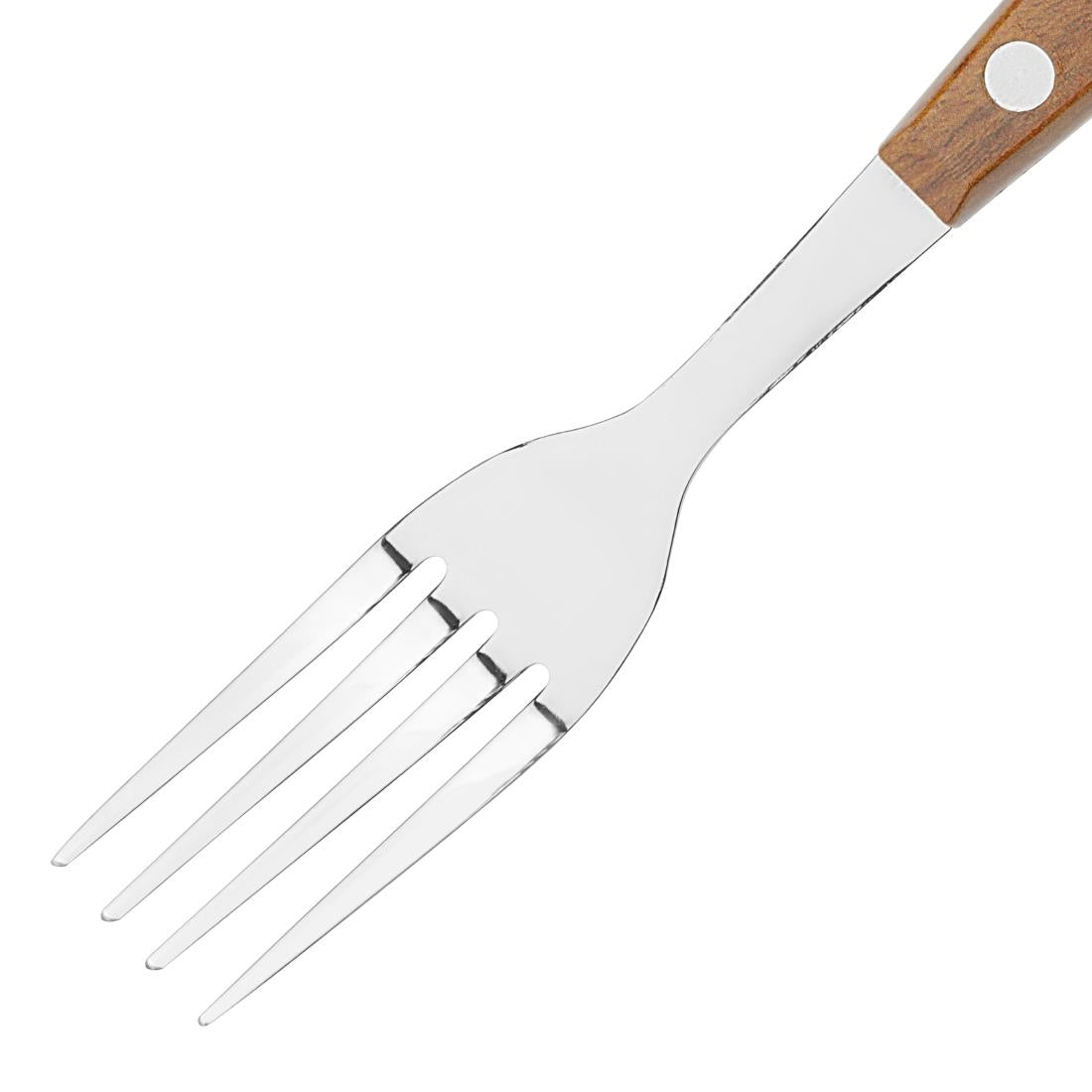 Olympia Steak Forks PP Wood Effect Handle (12 Pack) (200(L)mm. Material: Stainless Steel & Polypropylene Handle. Pack Quantity: 12) • PAS-HZ971