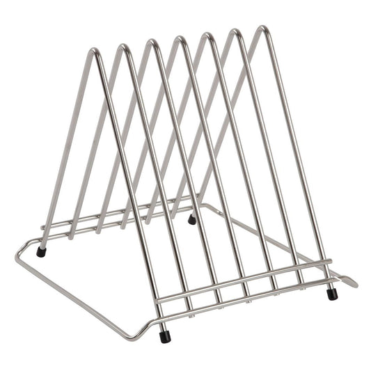 Hygiplas Stainless Steel Triangle Chopping Board Rack - 6x 30mm Slots • PAS-J027