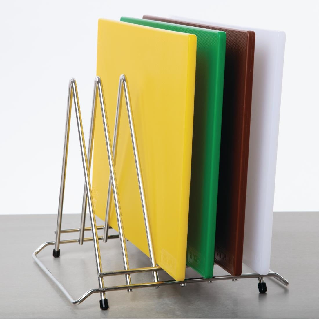 Hygiplas Stainless Steel Triangle Chopping Board Rack - 6x 30mm Slots • PAS-J027